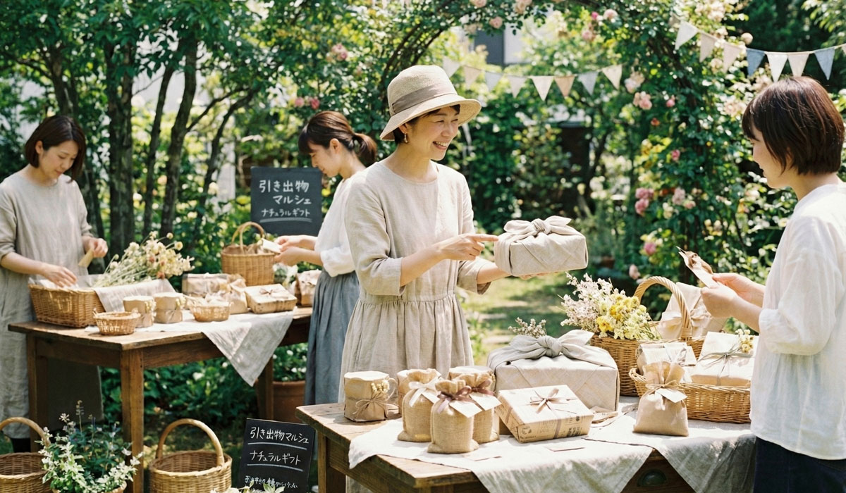 引き出物マルシェでゲストが選んでいる