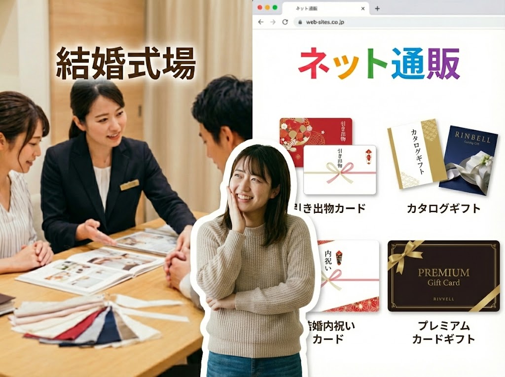 引き出物を結婚式場かネット通販かどちらか