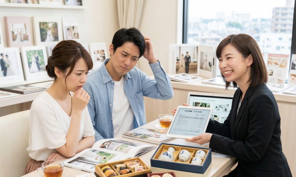 結婚式場のプランナーが高い引き出物を紹介