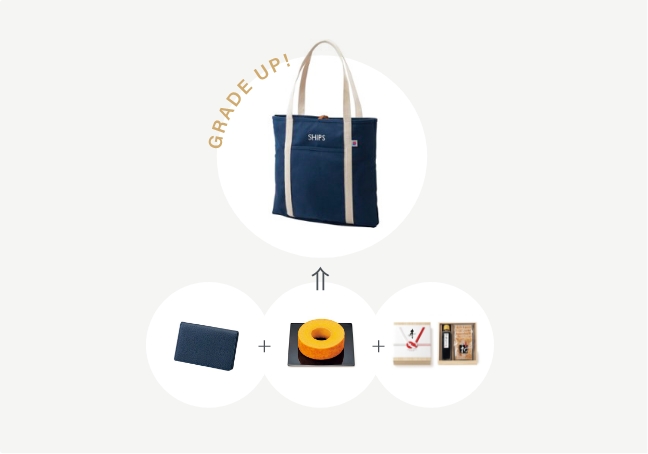 引き出物３品をグレードアップ